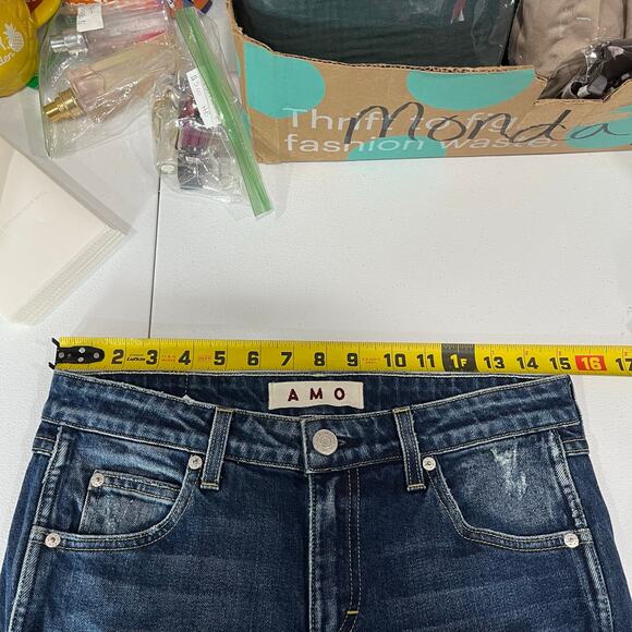 AMO Twist Blue Vixen With Destroy Skinny Jeans Womens Size 27 - Picture 5 of 7